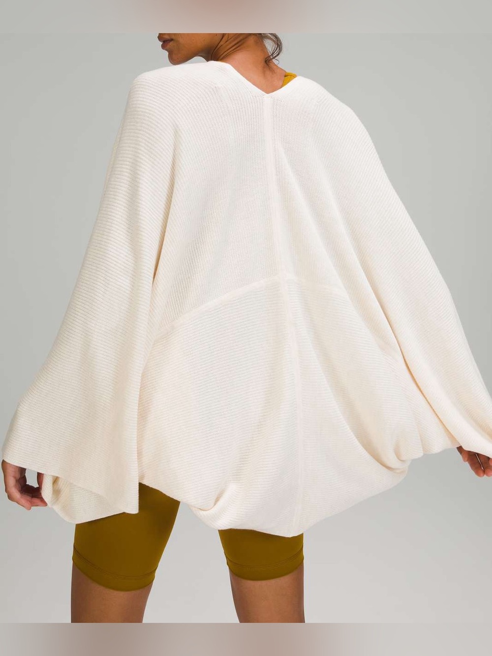NWOT Lululemon Cashlu Knit Textured Wrap Heathered White Opal XS/S